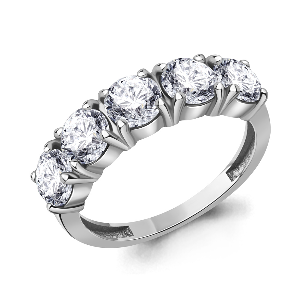 650173 Кольцо из Серебра с фианитами