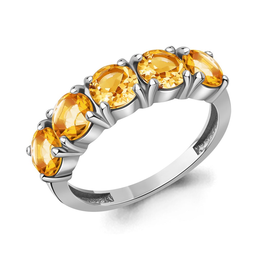 65017306 Кольцо из Серебра с цитринами