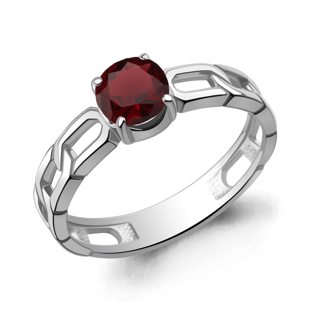 65017503 Кольцо из Серебра с гранатом