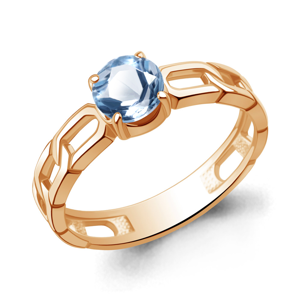 65017505 Кольцо из Золота с топазом свисс блю