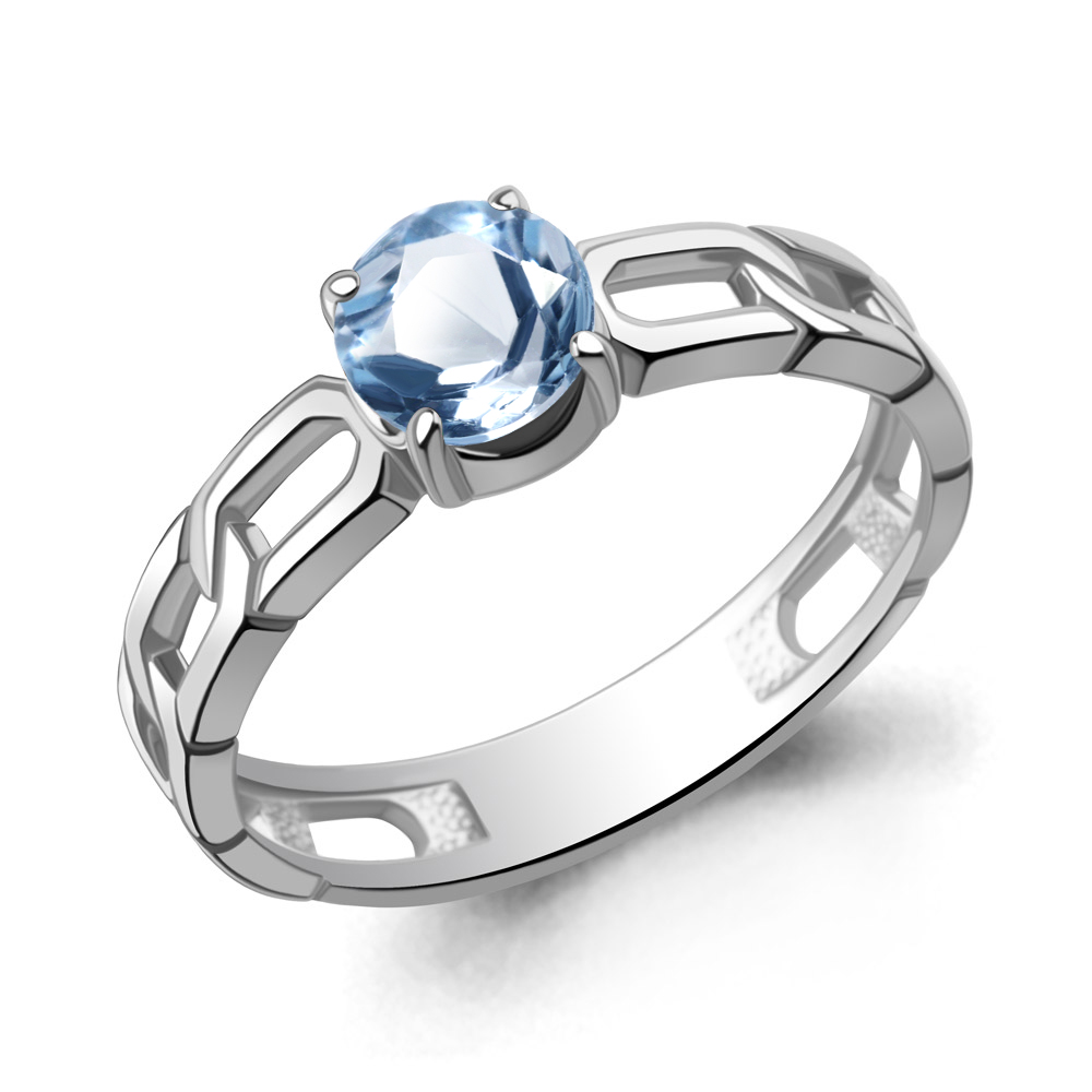 65017505 Кольцо из Серебра с топазом свисс блю