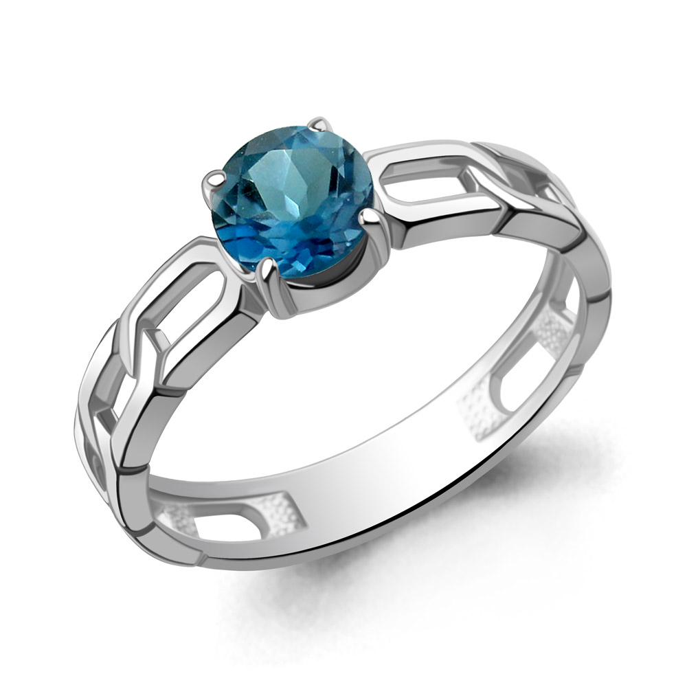 65017508 Кольцо из Серебра с топазом лондон блю