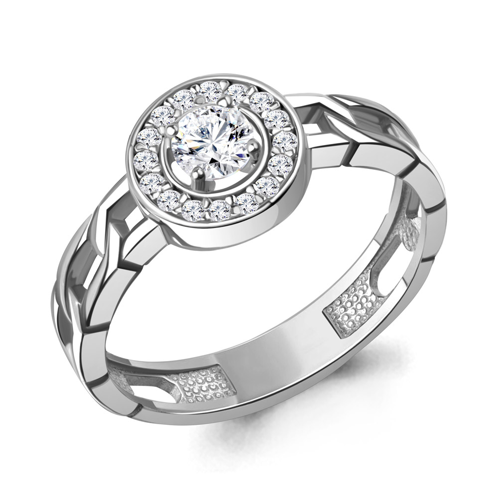 650176А Кольцо из Серебра с фианитами