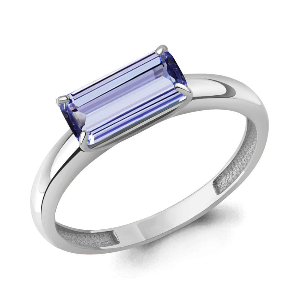 650180603 Кольцо из Серебра с нанотанзанитом иск.