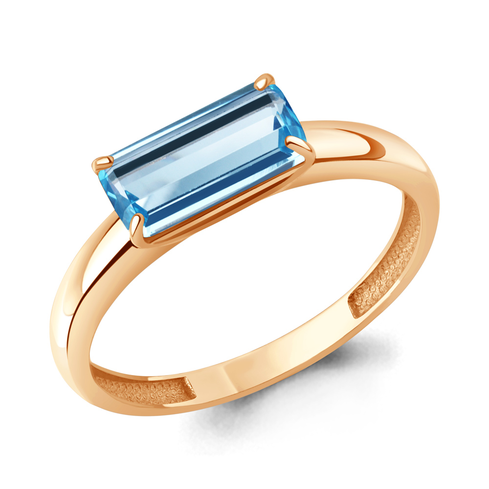 65018092 Кольцо из Золота с нанотопазом свисс