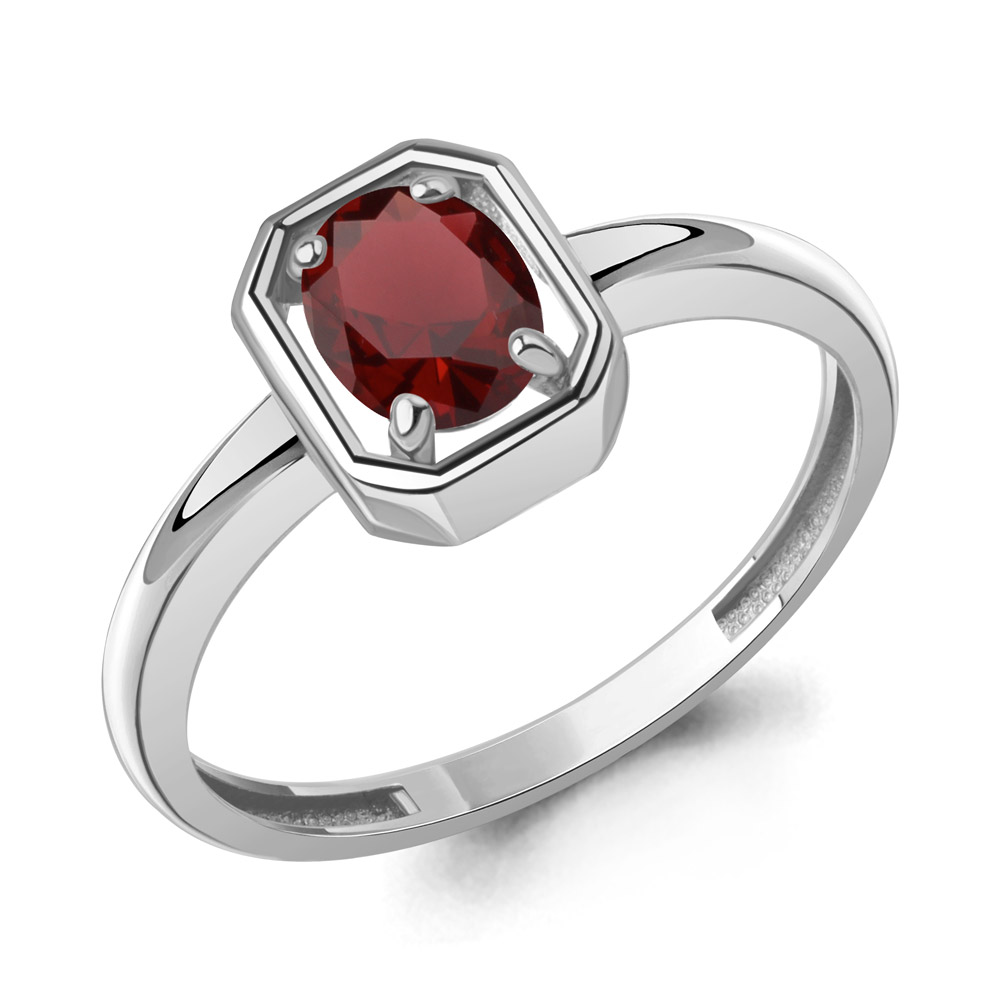 65018103 Кольцо из Серебра с гранатом