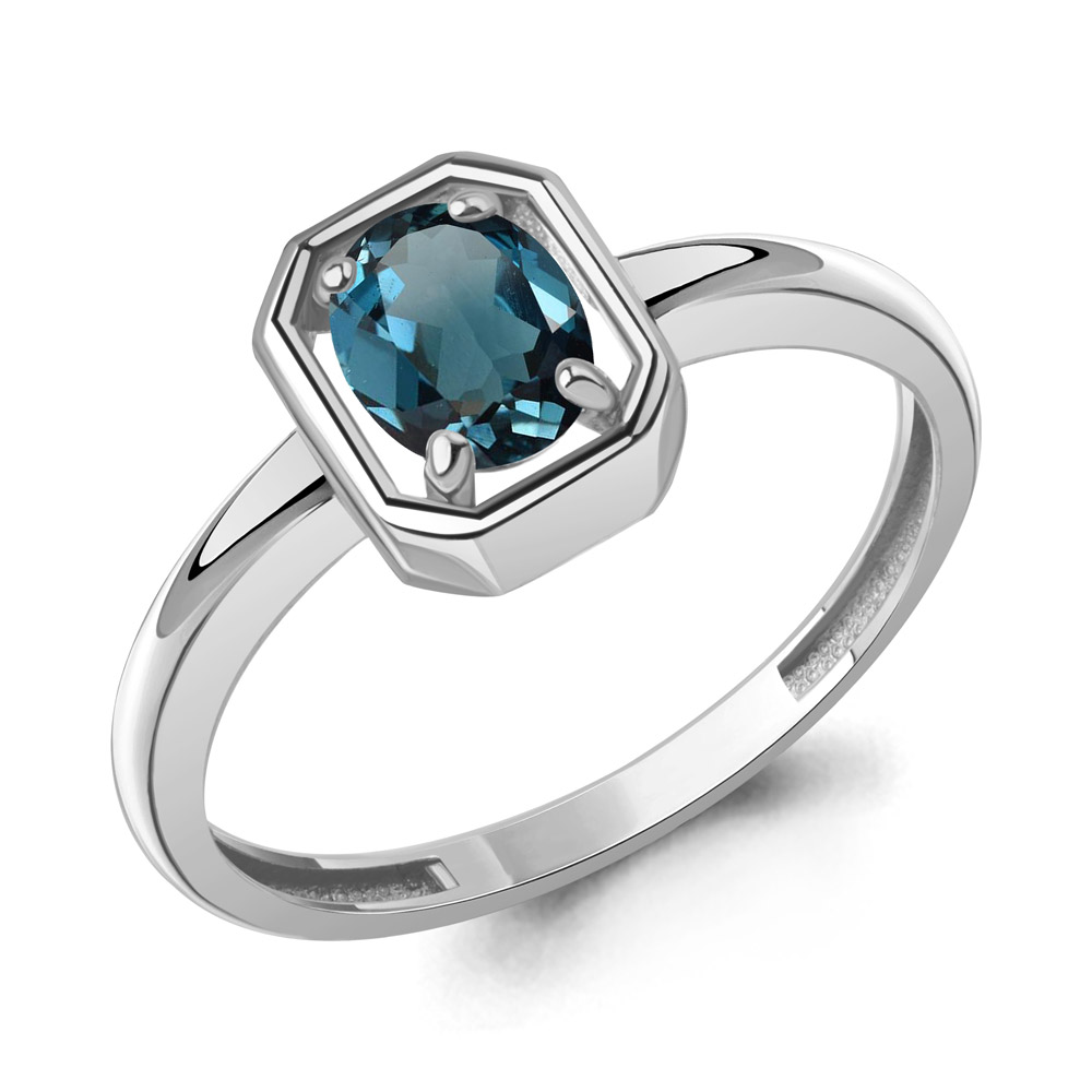 65018108 Кольцо из Серебра с топазом лондон блю