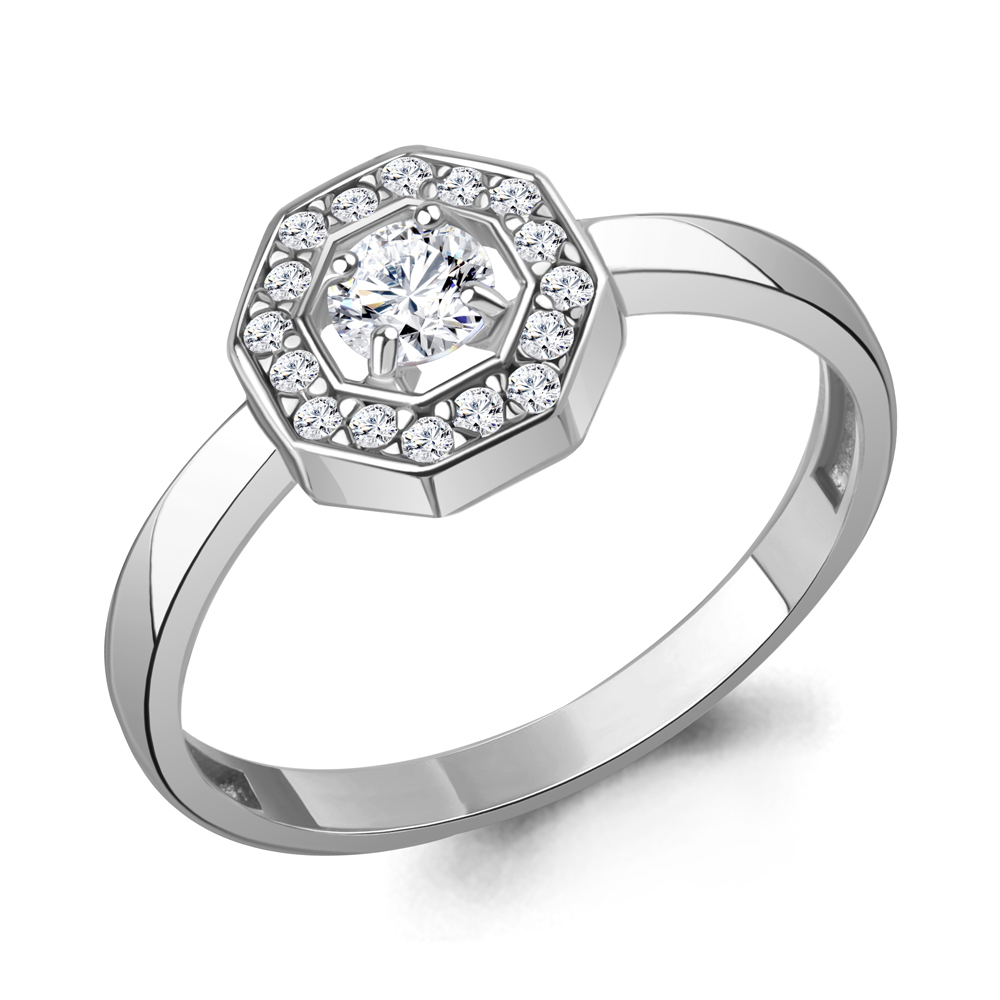 650182А Кольцо из Серебра с фианитами