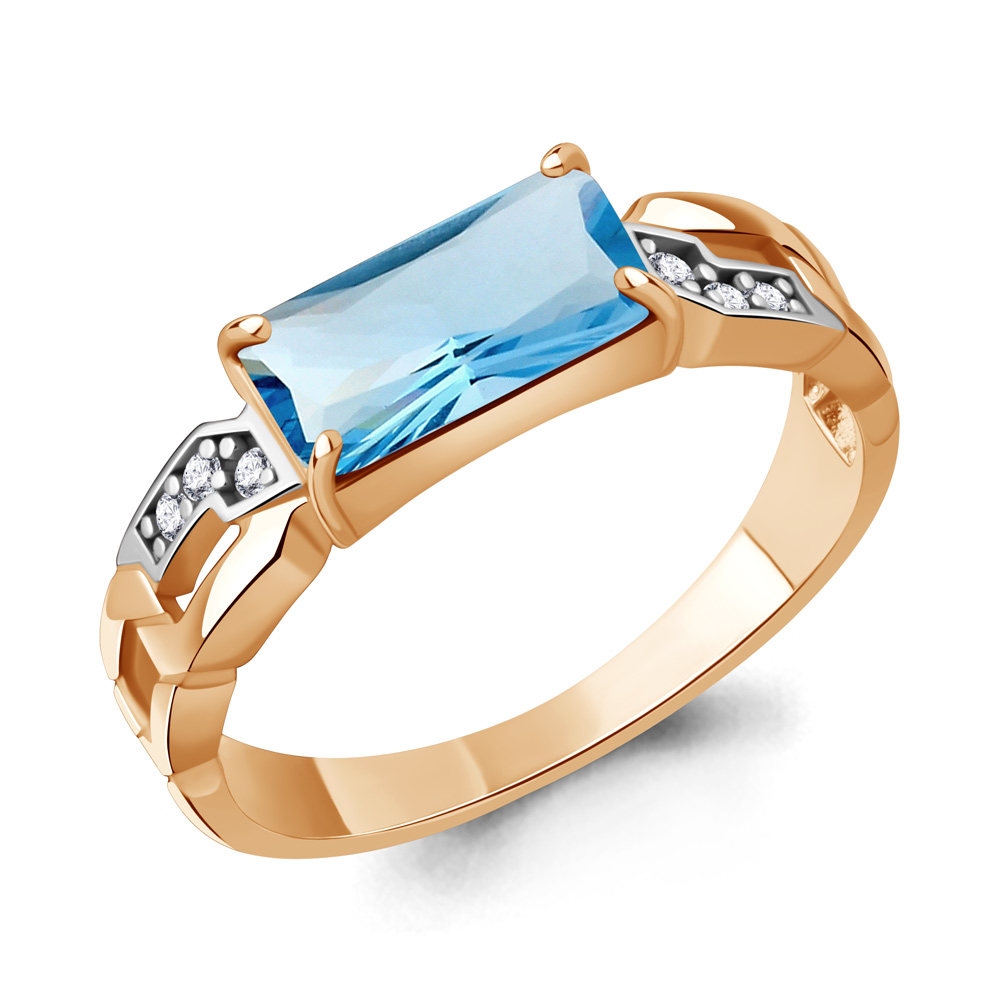 65018592 Кольцо из Золота с нанотопазом свисс