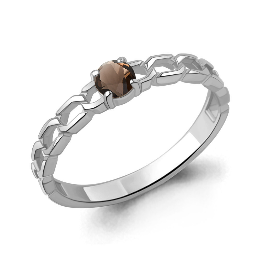 65018701 Кольцо из Серебра с кварцем дымчатым