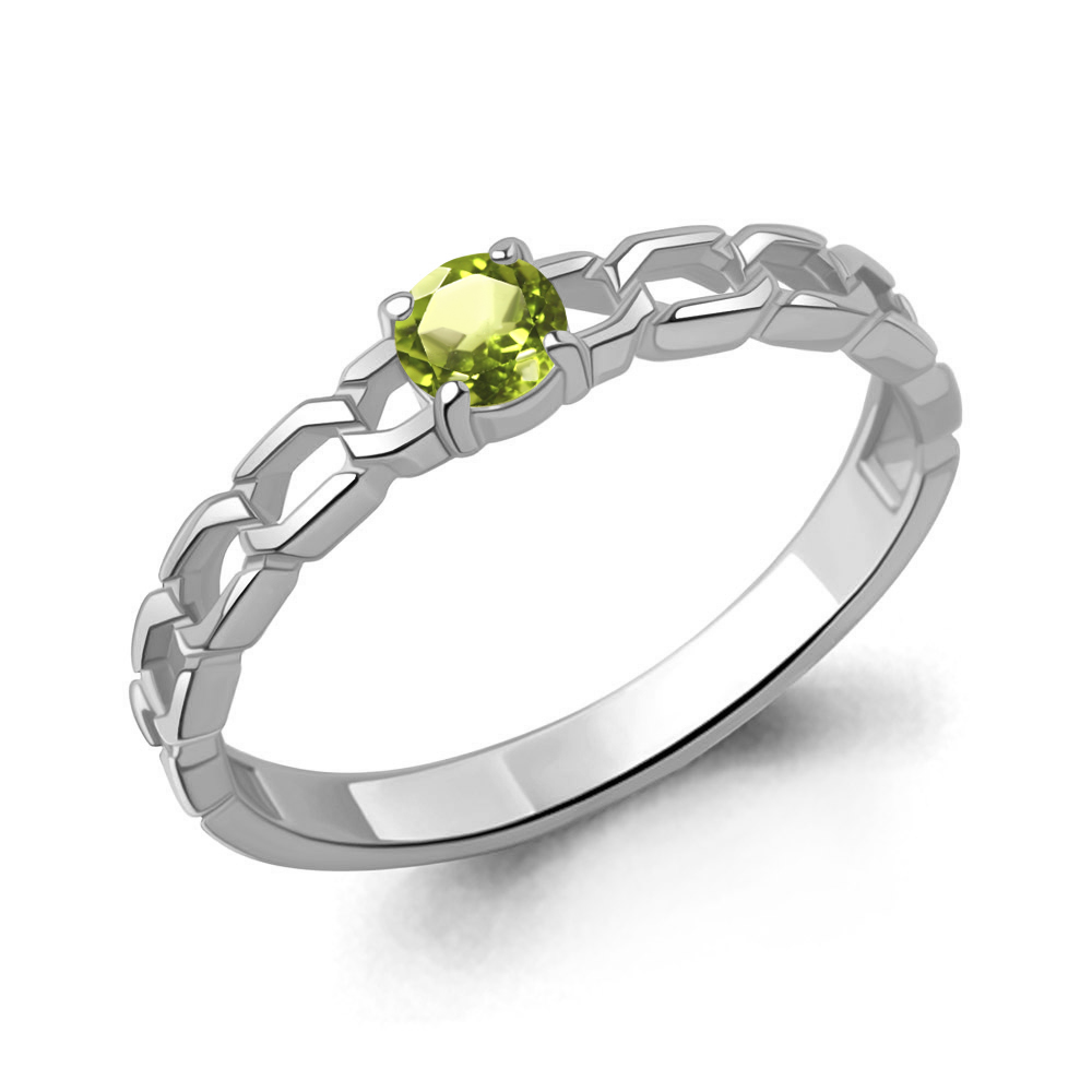 65018707 Кольцо из Серебра с хризолитом