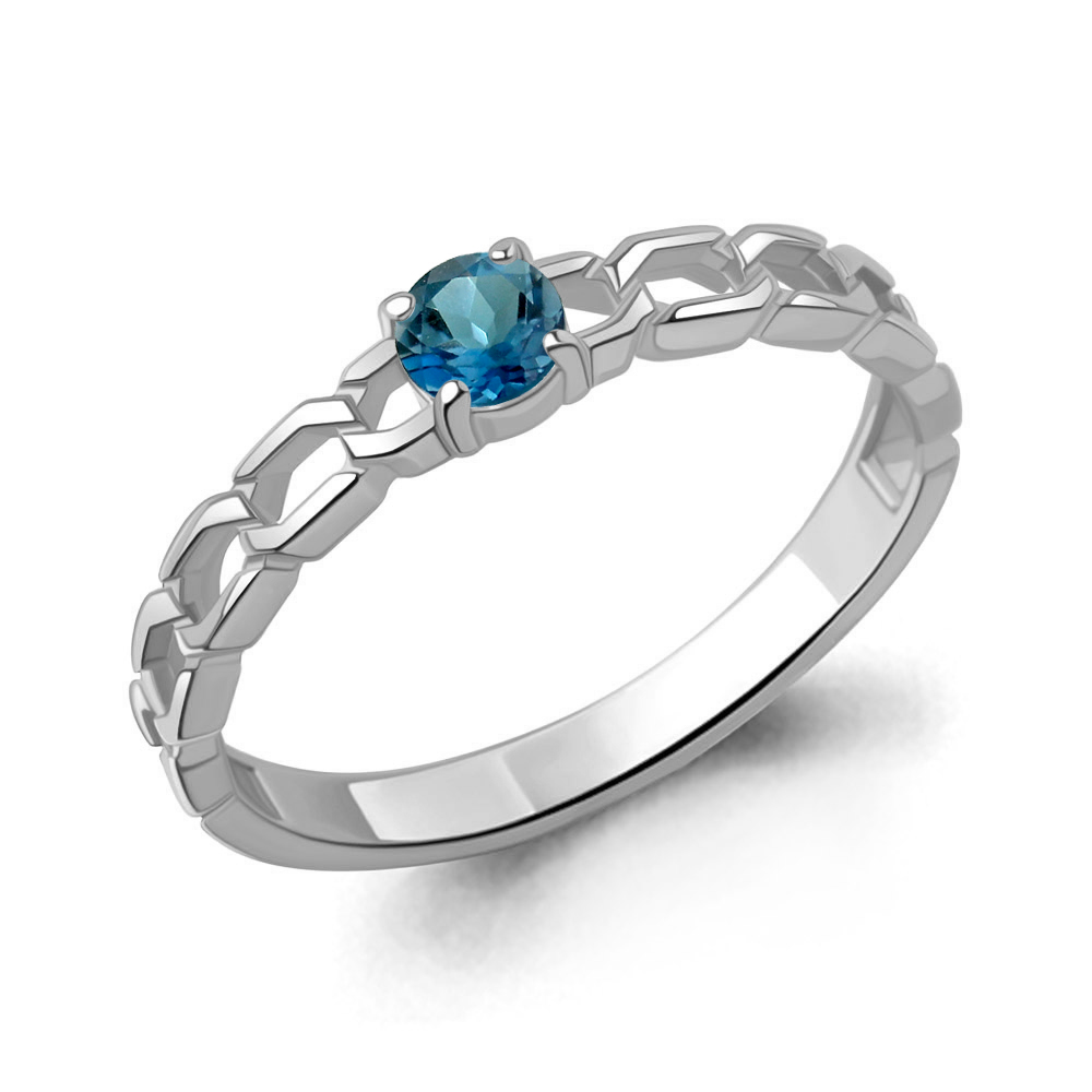 65018708 Кольцо из Серебра с топазом лондон блю