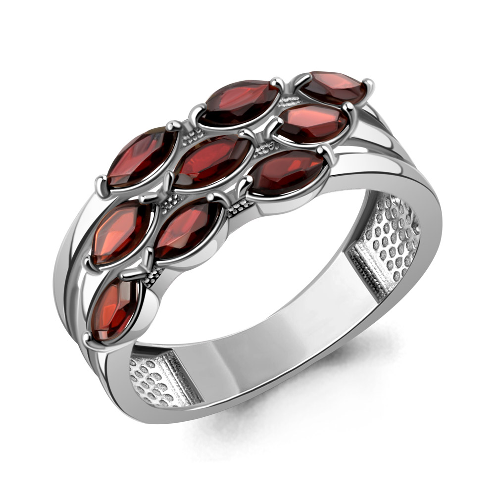 65019203 Кольцо из Серебра с гранатами