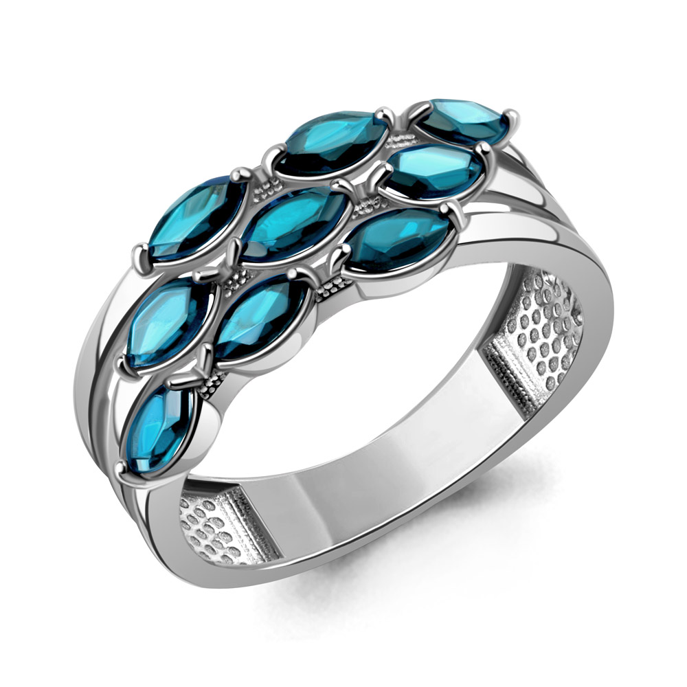 65019208 Кольцо из Серебра с топазами лондон блю
