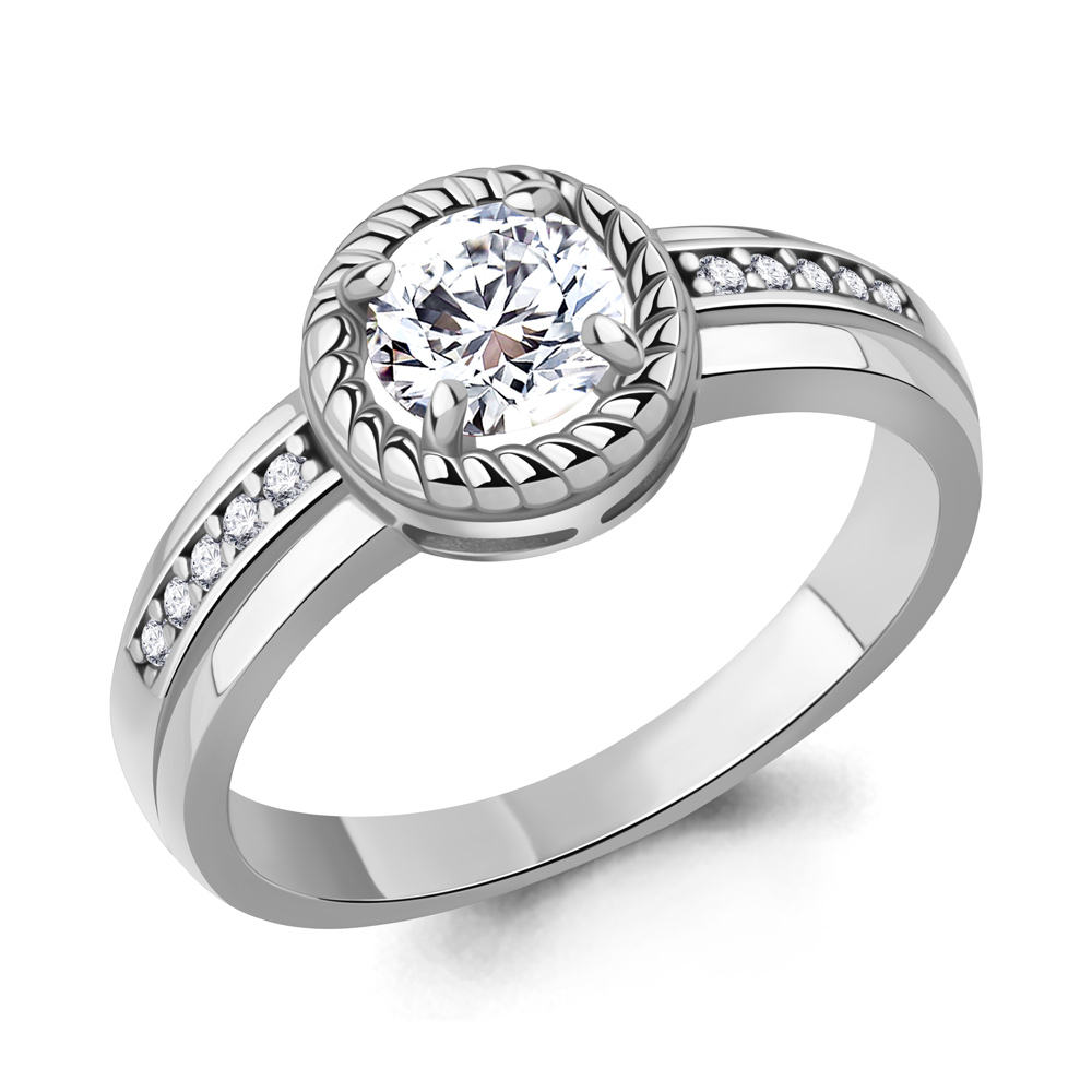 650194А Кольцо из Серебра с фианитами