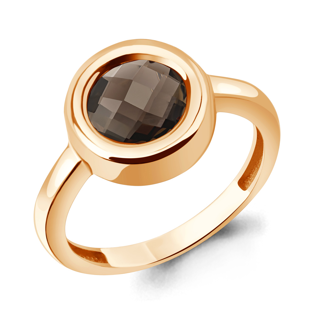 65020301 Кольцо из Золота с кварцем дымчатым