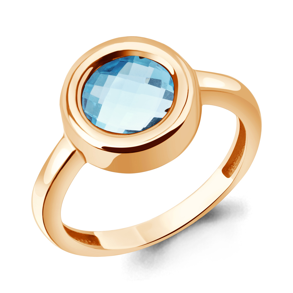 65020302 Кольцо из Золота с топазом скай блю