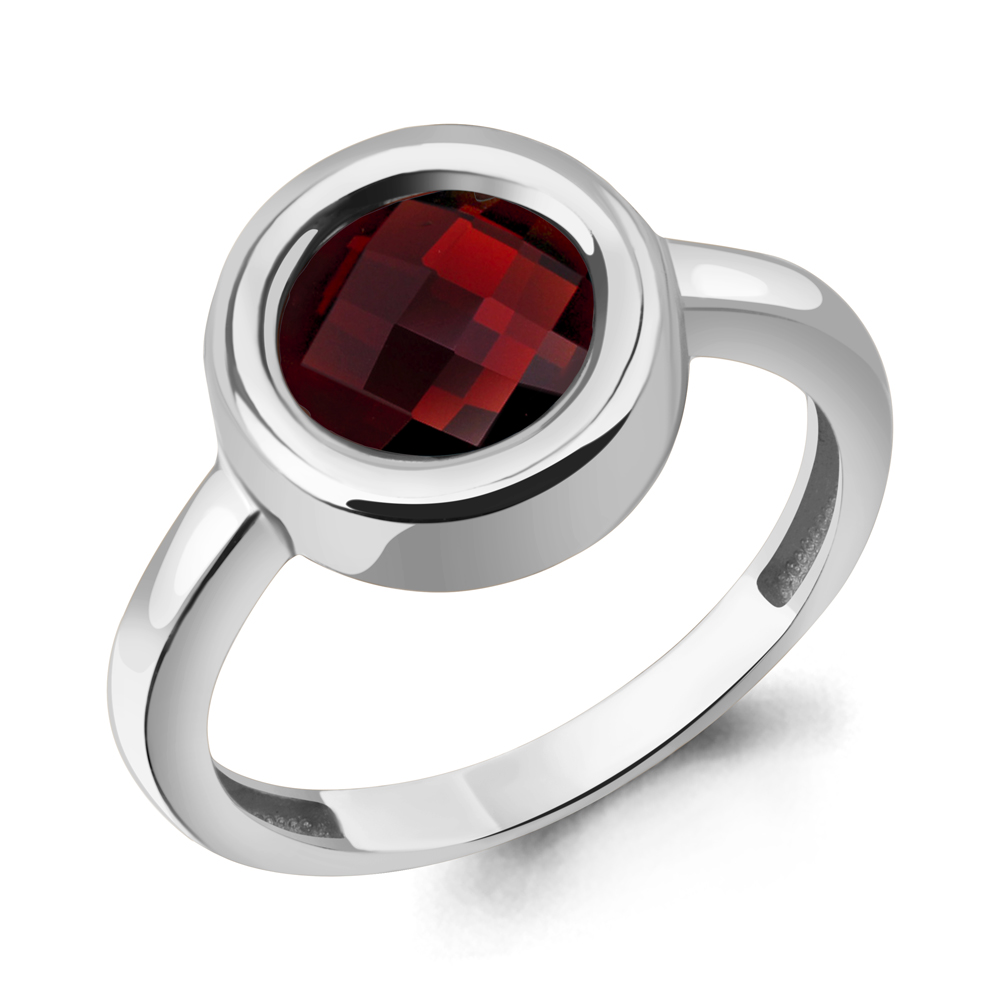 65020303 Кольцо из Серебра с гранатом