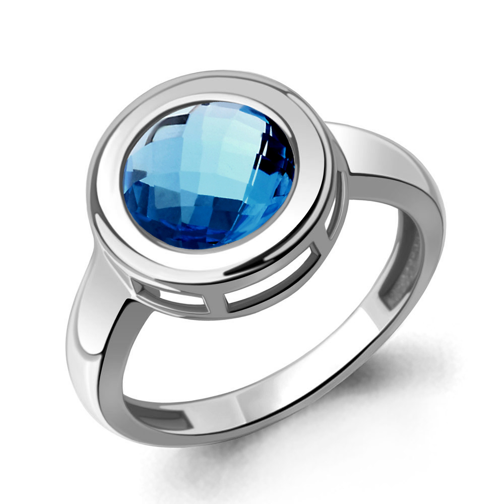 65020493 Кольцо из Серебра с нанотопазом лондон