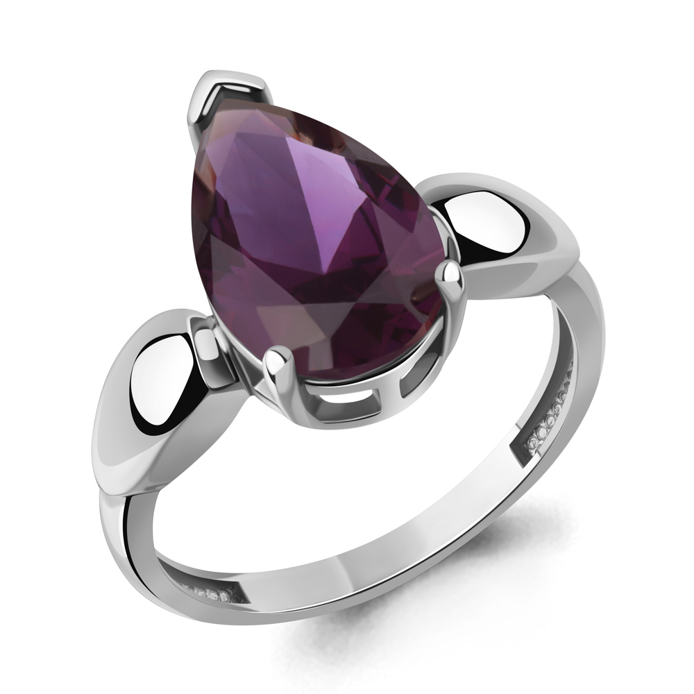 65021084 Кольцо из Серебра с наноаметистом иск.