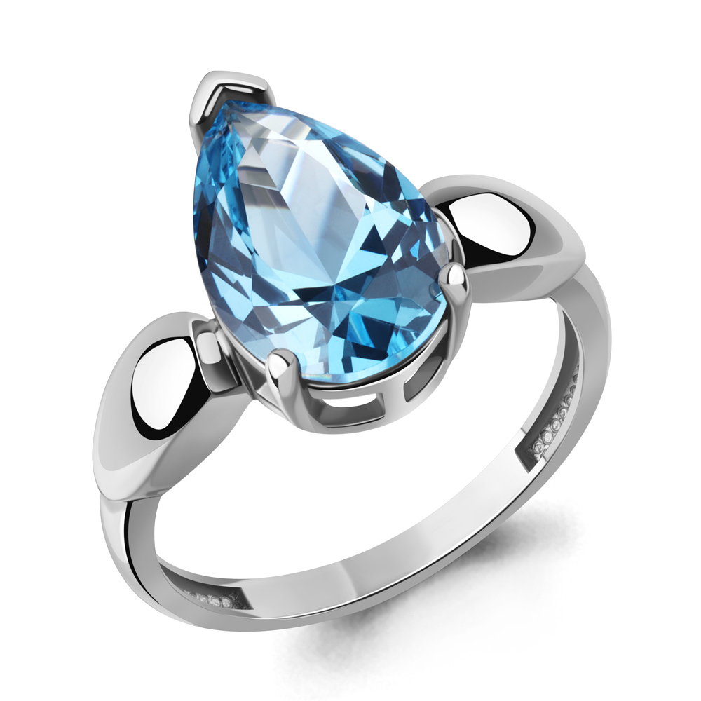 65021092 Кольцо из Серебра с нанотопазом свисс