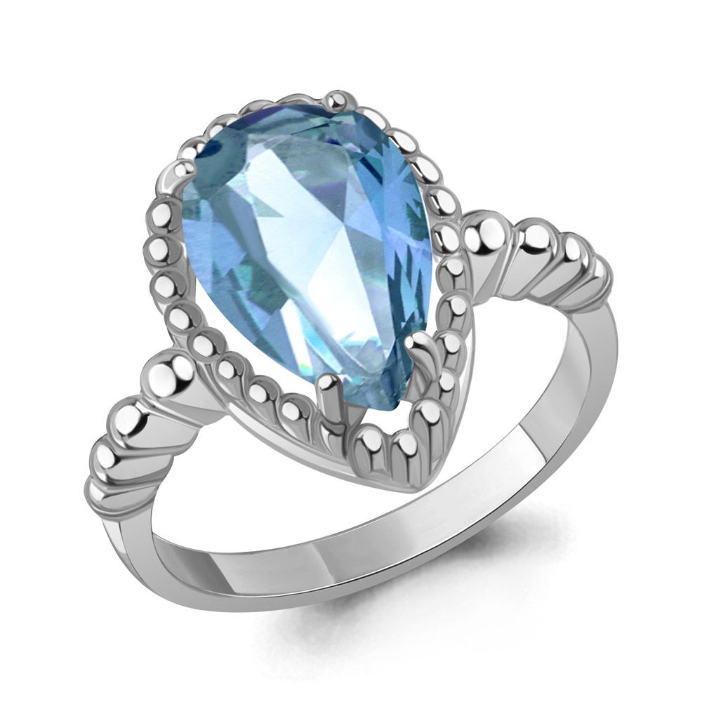 65021692 Кольцо из Серебра с нанотопазом свисс