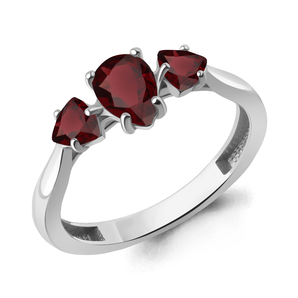 65022203 Кольцо из Серебра с гранатами