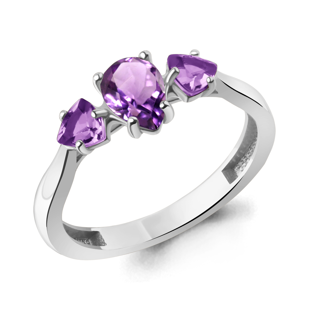 65022204 Кольцо из Серебра с аметистами