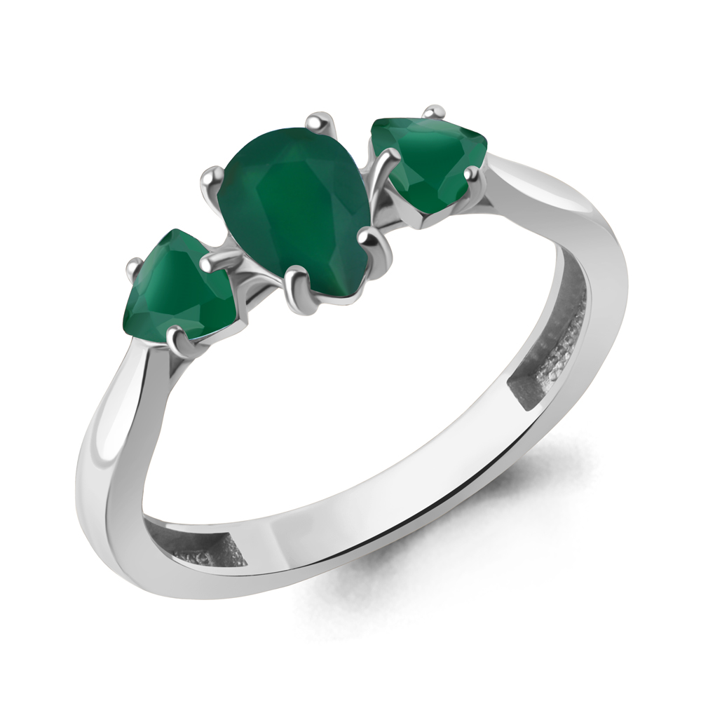 65022209 Кольцо из Серебра с агатами