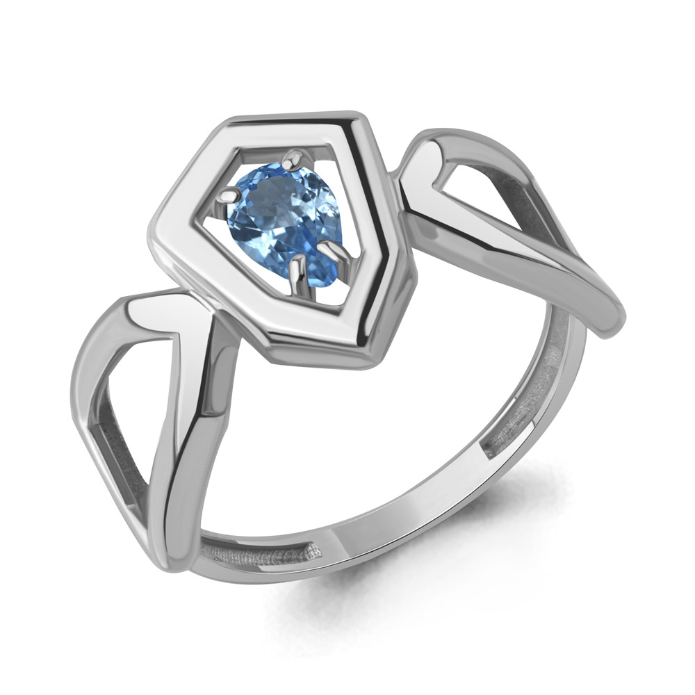 65022305 Кольцо из Серебра с топазом свисс блю