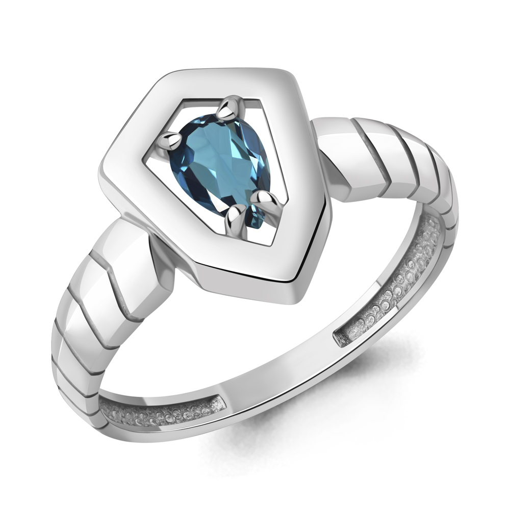 65022508 Кольцо из Серебра с топазом лондон блю
