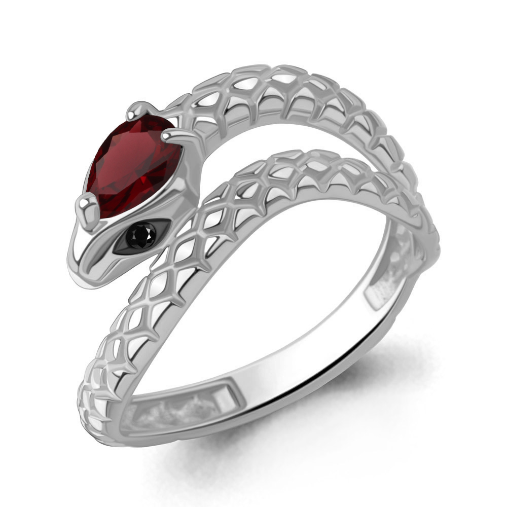 65023403Ч Кольцо из Серебра с гранатом, нанокристаллами