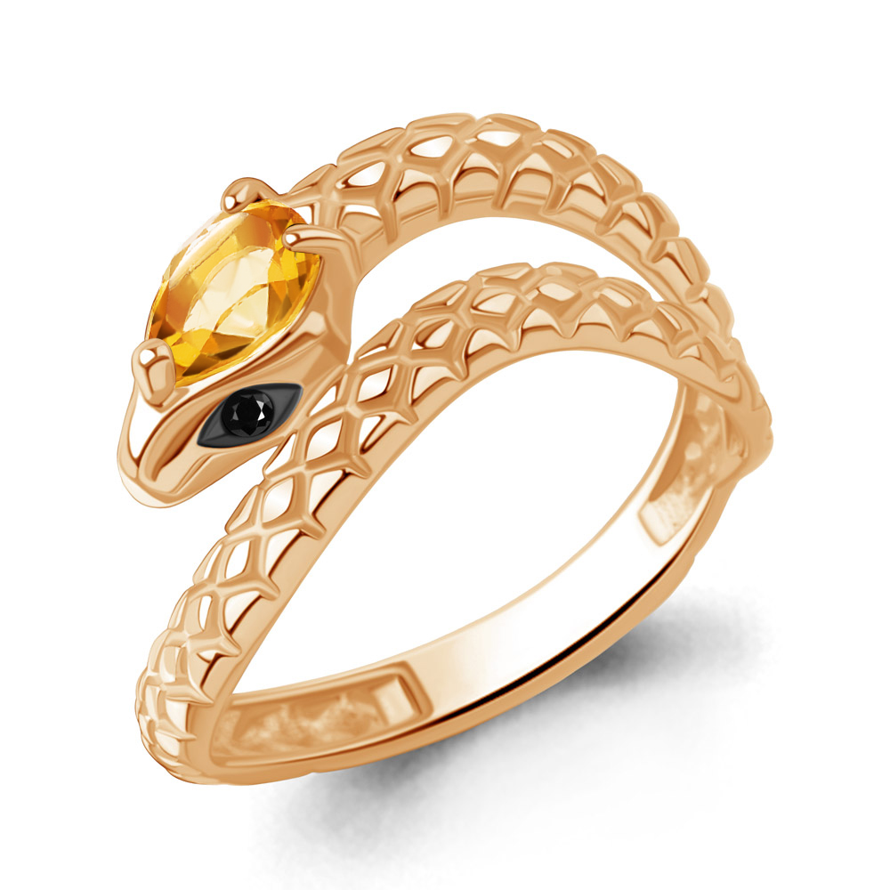 65023406 Кольцо из Золота с нанокристаллами, цитрином