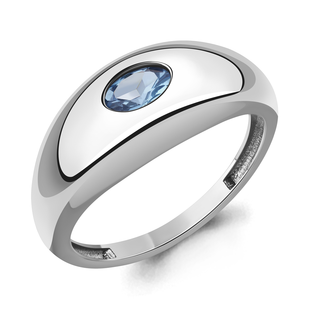 65025205 Кольцо из Серебра с топазом свисс блю