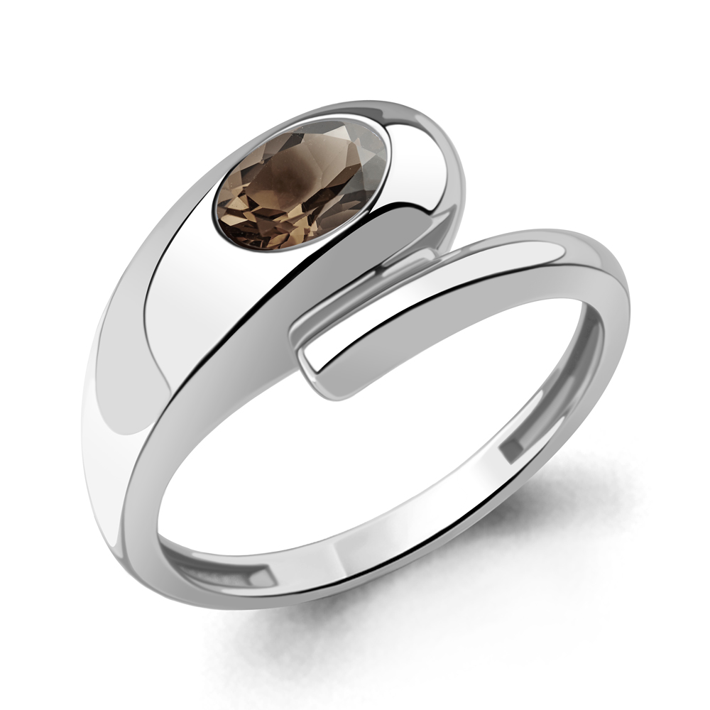 65025301 Кольцо из Серебра с кварцем дымчатым