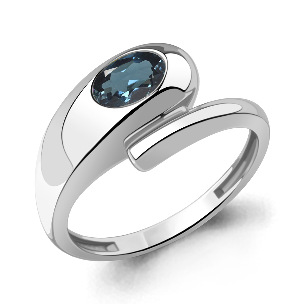 65025308 Кольцо из Серебра с топазом лондон блю