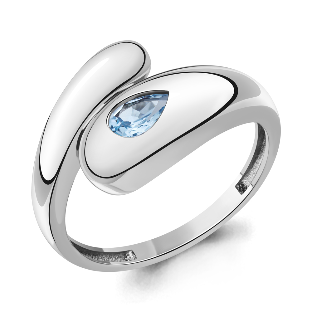 65025805 Кольцо из Серебра с топазом свисс блю