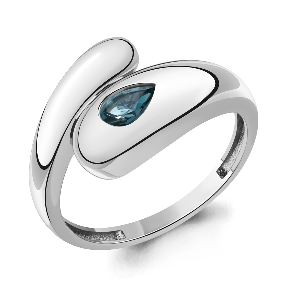 65025808 Кольцо из Серебра с топазом лондон блю