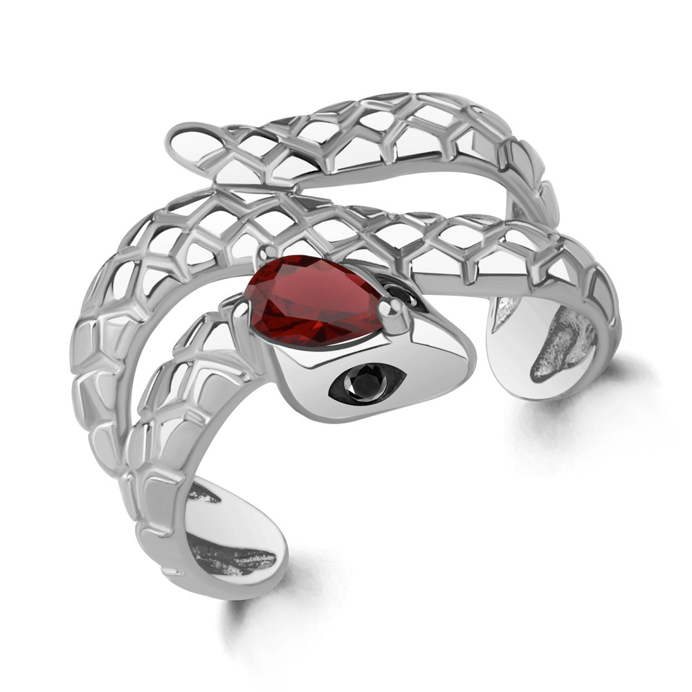 65026203Ч Кольцо из Серебра с гранатом, нанокристаллами