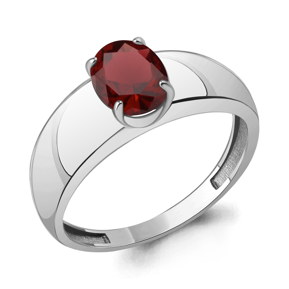65026303 Кольцо из Серебра с гранатом