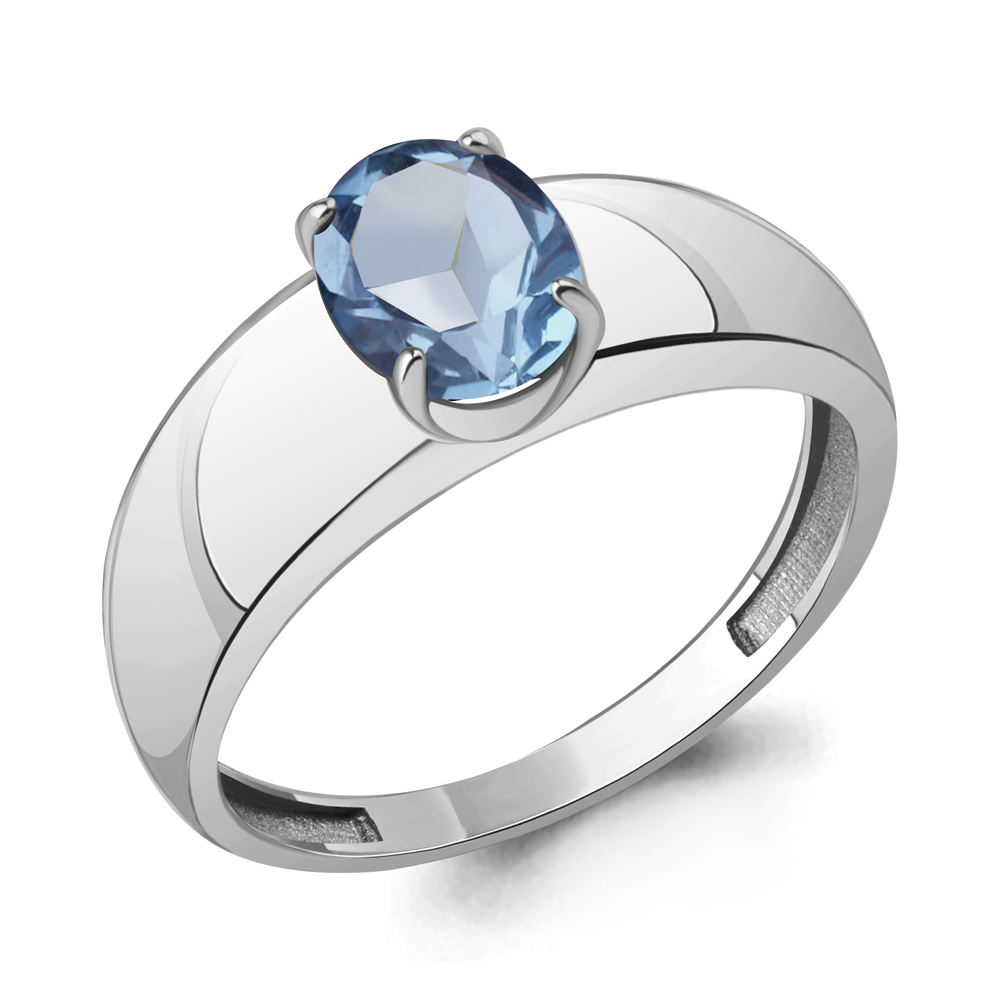 65026305 Кольцо из Серебра с топазом свисс блю