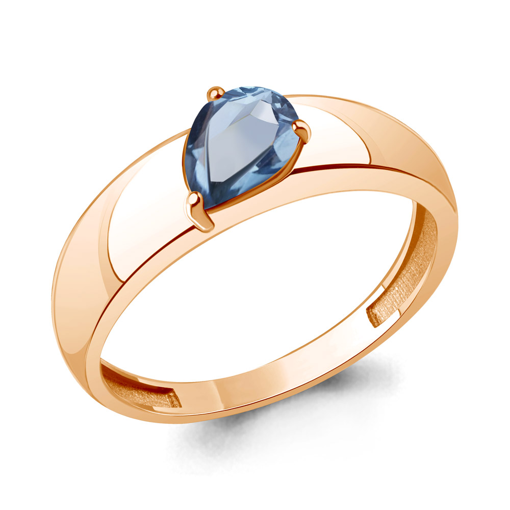 65026405 Кольцо из Золота с топазом свисс блю