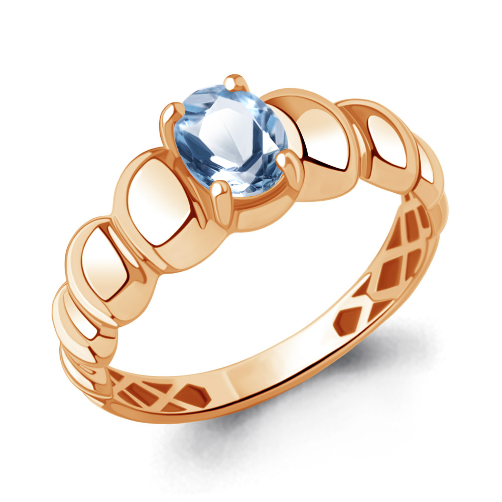 65026505 Кольцо из Золота с топазом свисс блю