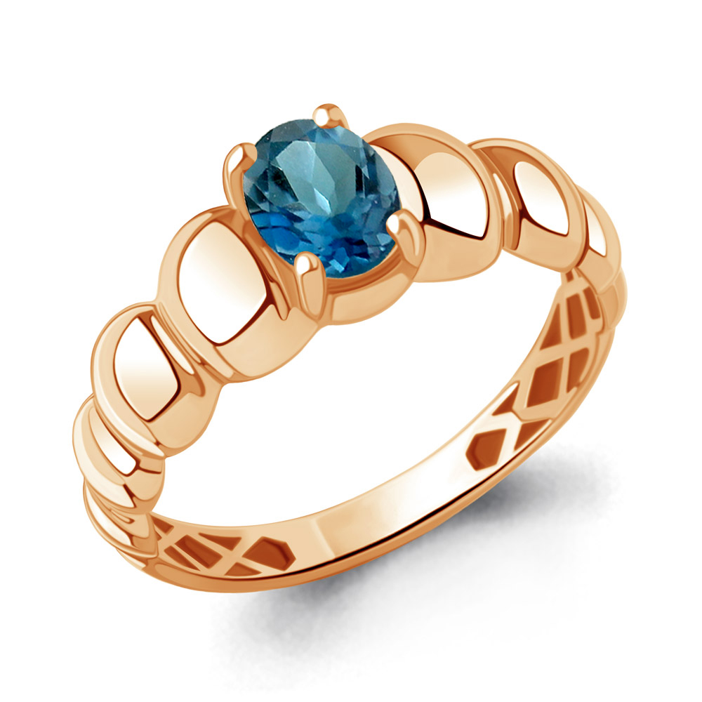 65026508 Кольцо из Золота с топазом лондон блю