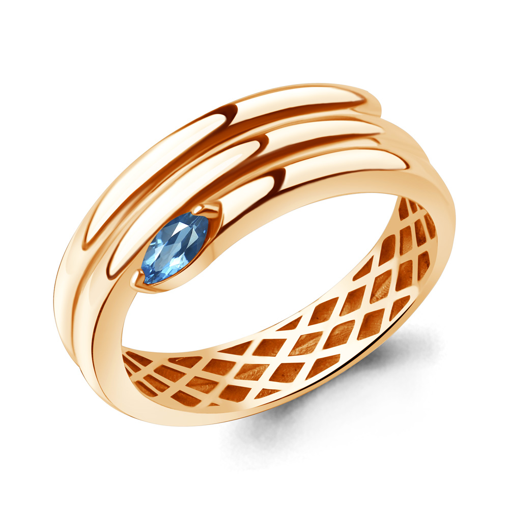 65026605 Кольцо из Золота с топазом свисс блю