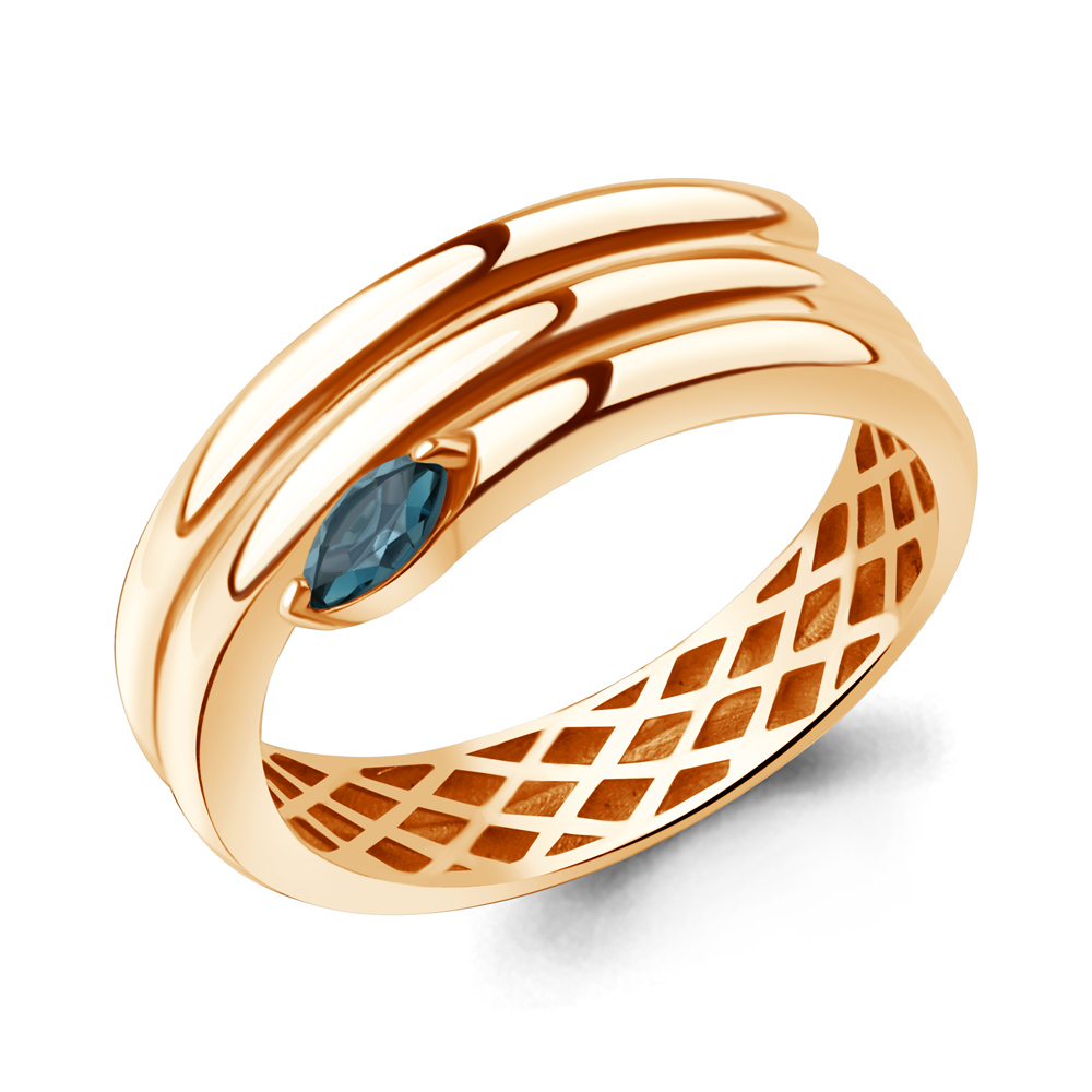 65026608 Кольцо из Золота с топазом лондон блю