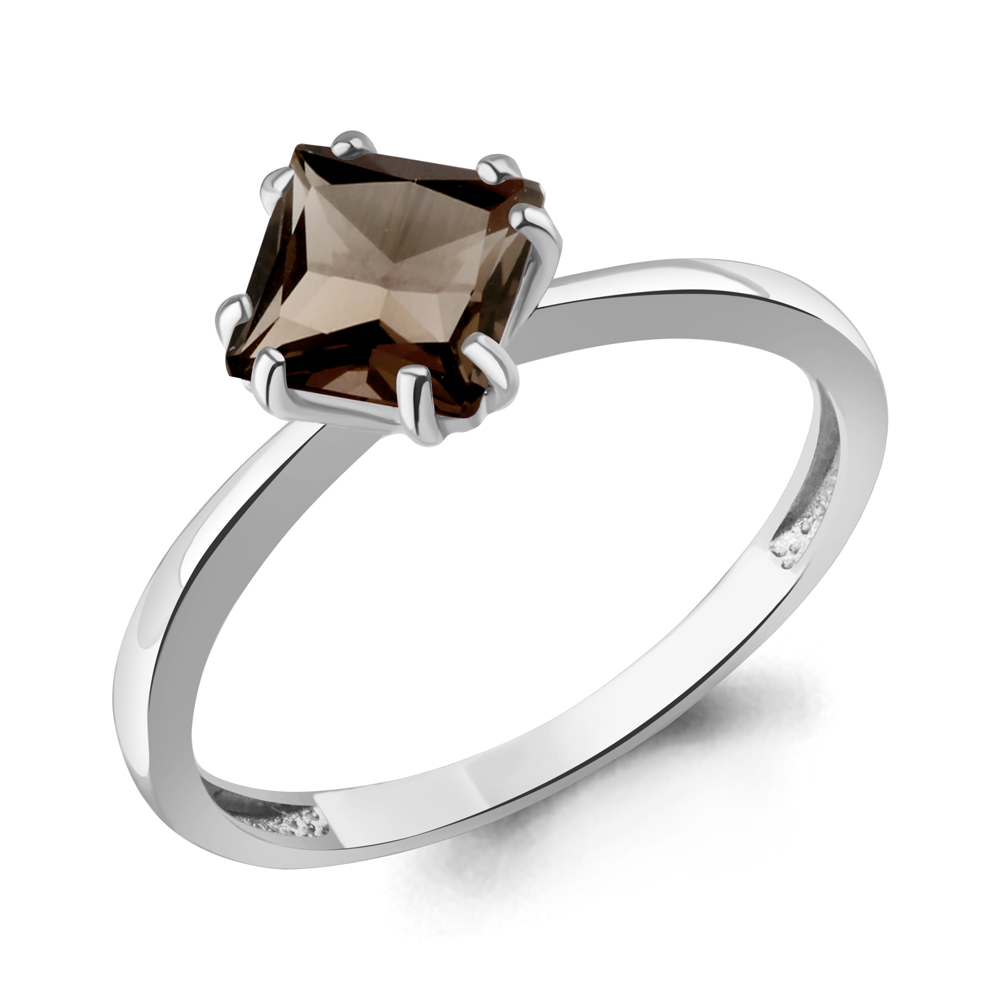 65026701 Кольцо из Серебра с кварцем дымчатым