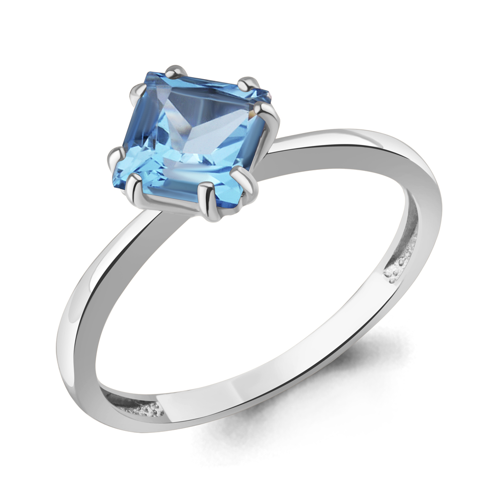 65026705 Кольцо из Серебра с топазом свисс блю