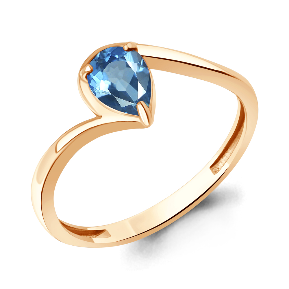 65026805 Кольцо из Золота с топазом свисс блю