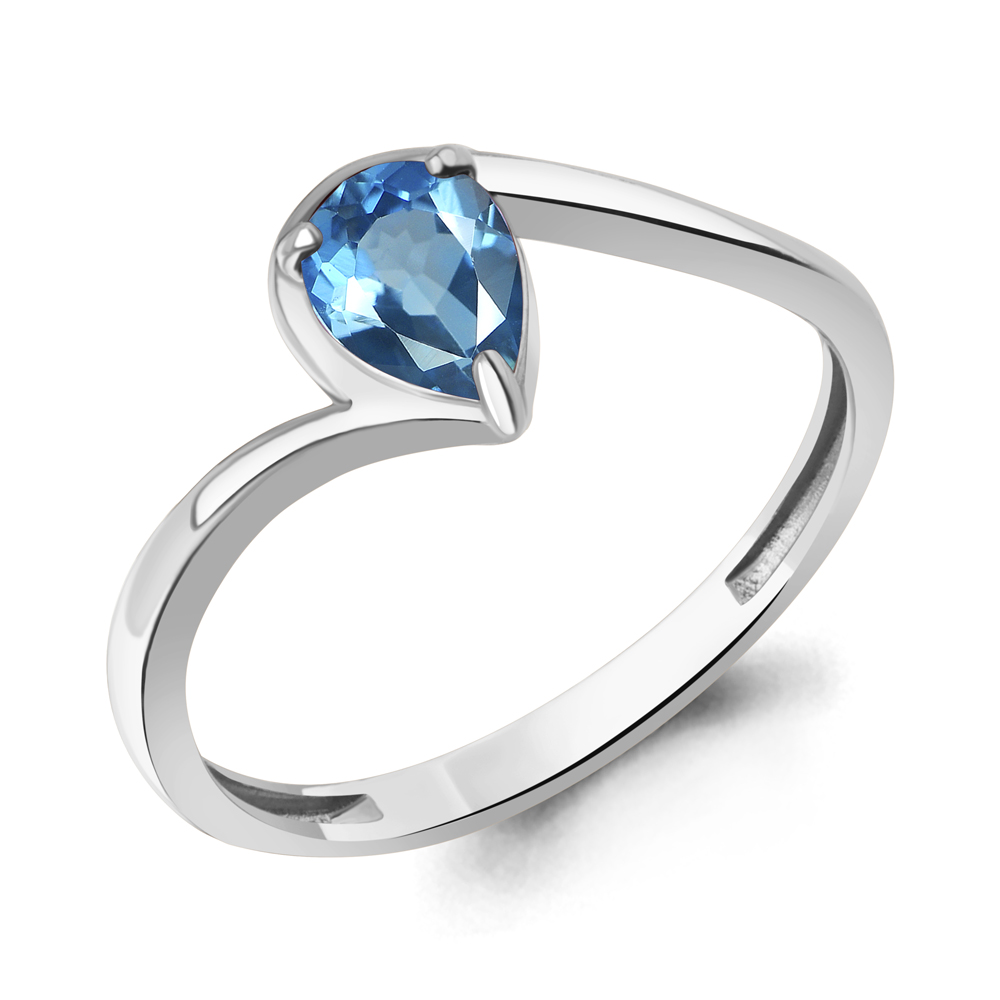 65026805 Кольцо из Серебра с топазом свисс блю